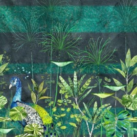 Tapetai Arjuna leaf with peacock Viridia