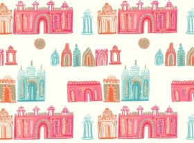 Tapetai Pink city
