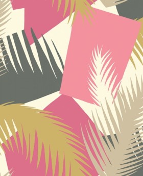 Tapetai Deco palm Pink