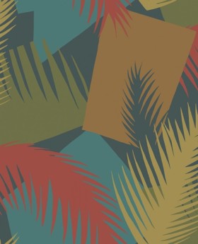 Tapetai Deco palm Blue