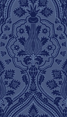 Tapetai Pugin palace flock Blue