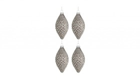 Kalėdiniai žaisliukai Fir Cone Grey L