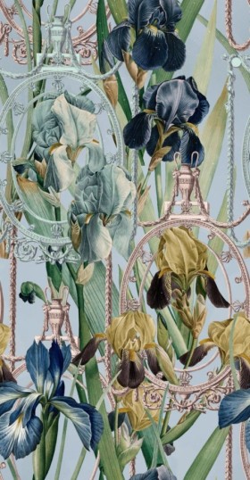 Tapetai Fleurs d'iris Aquamarine