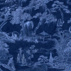 Tapetai Asian scenery Indigo