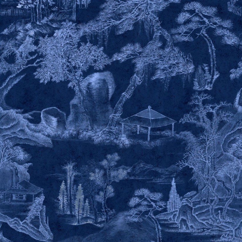 Tapetai Asian scenery Indigo Tapetai Asian scenery Indigo