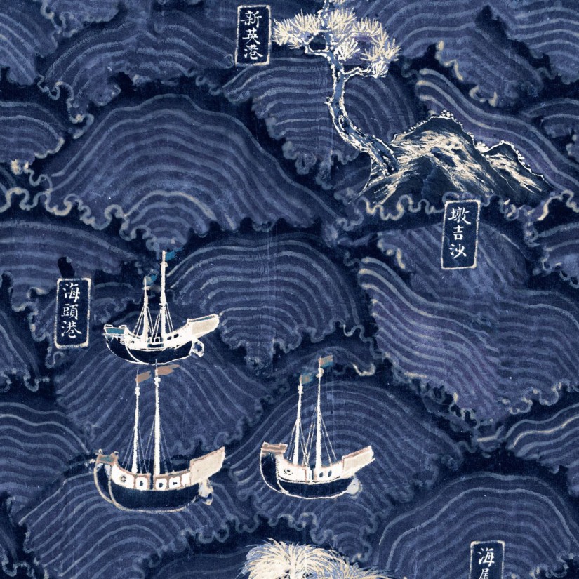 Tapetai Waves of tsushima Indigo Tapetai Waves of tsushima Indigo
