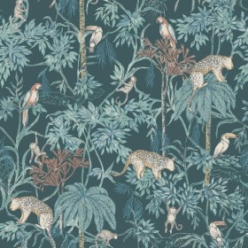 Tapetai Wild jungle Blue