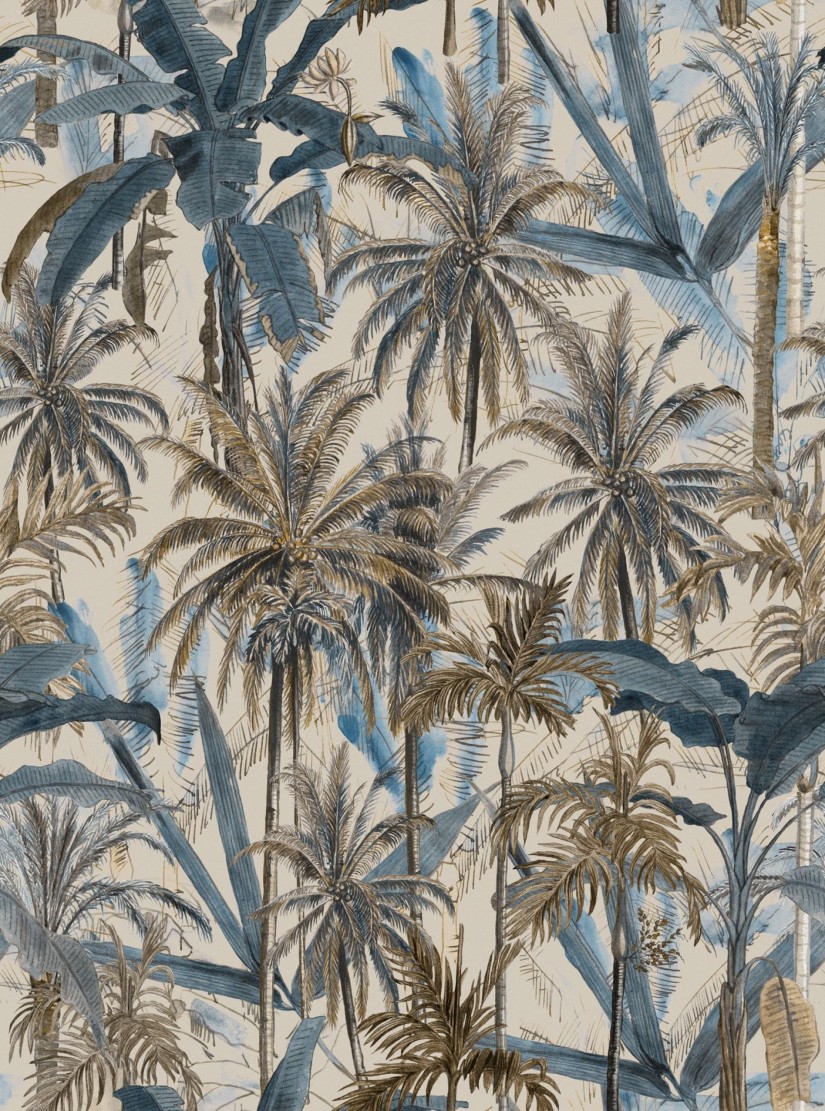 Tapetai The Jungle Smoke blue Tapetai The Jungle Smoke blue