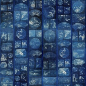 Tapetai Aizome collage Indigo