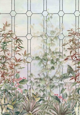 Tapetai Katsura Olive/Coral/Charcoal