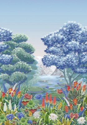 Tapetai Elysium Mural Cobalt