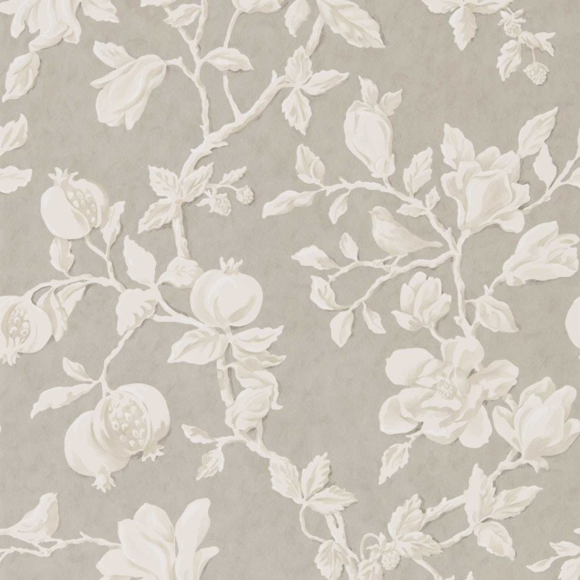 Tapetai Magnolia & Pomegranate Silver Linen Tapetai Magnolia & Pomegranate Silver Linen