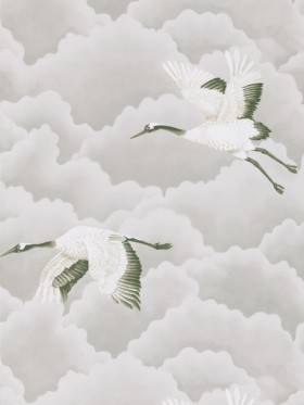 Tapetai Cranes In Flight Platinum