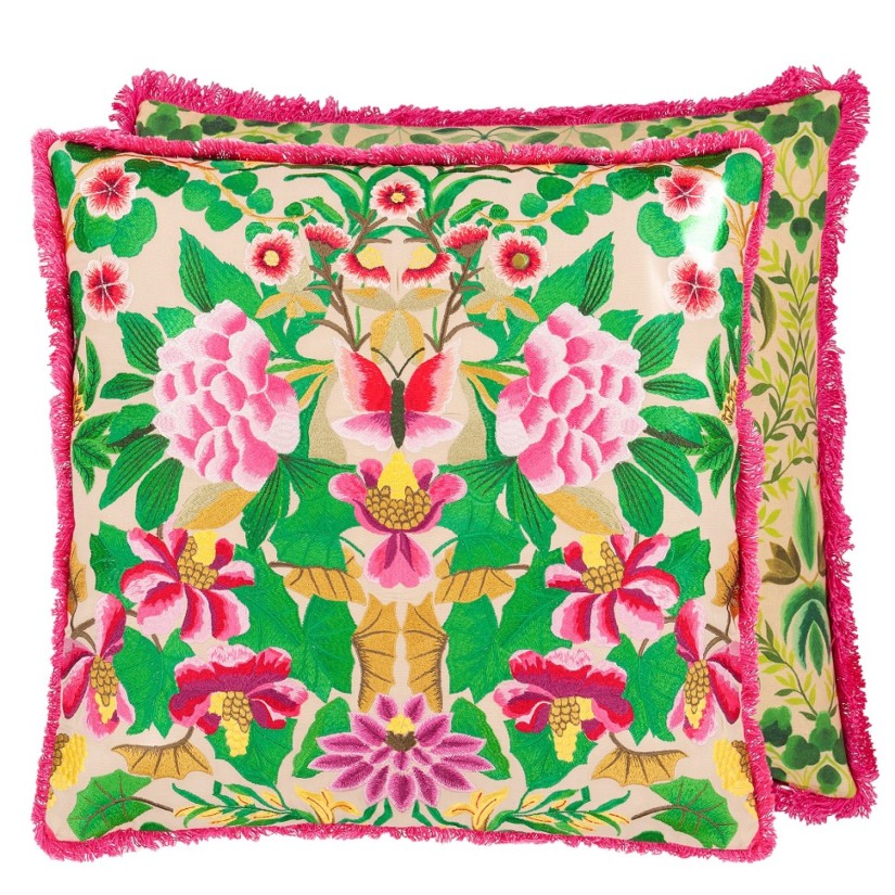 Pagalvė Ikebana Damask Embroidered Fuchsia 50x50cm Pagalvė Ikebana Damask Embroidered Fuchsia 50x50cm