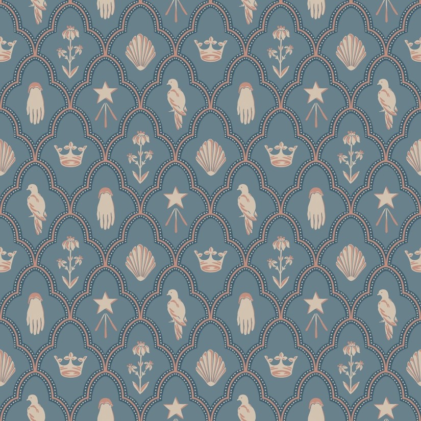 Tapetai  Turtledove Barn Indigo Blue Tapetai  Turtledove Barn Indigo Blue