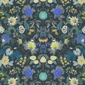 Audinys Brocart Decoratif Velours Indigo