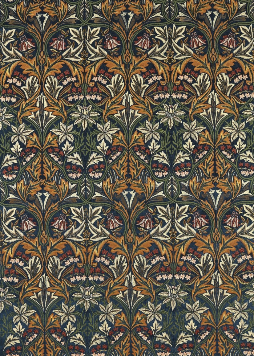 Audinys Bluebell Embroidery Sussex Indigo/Russet Audinys Bluebell Embroidery Sussex Indigo/Russet