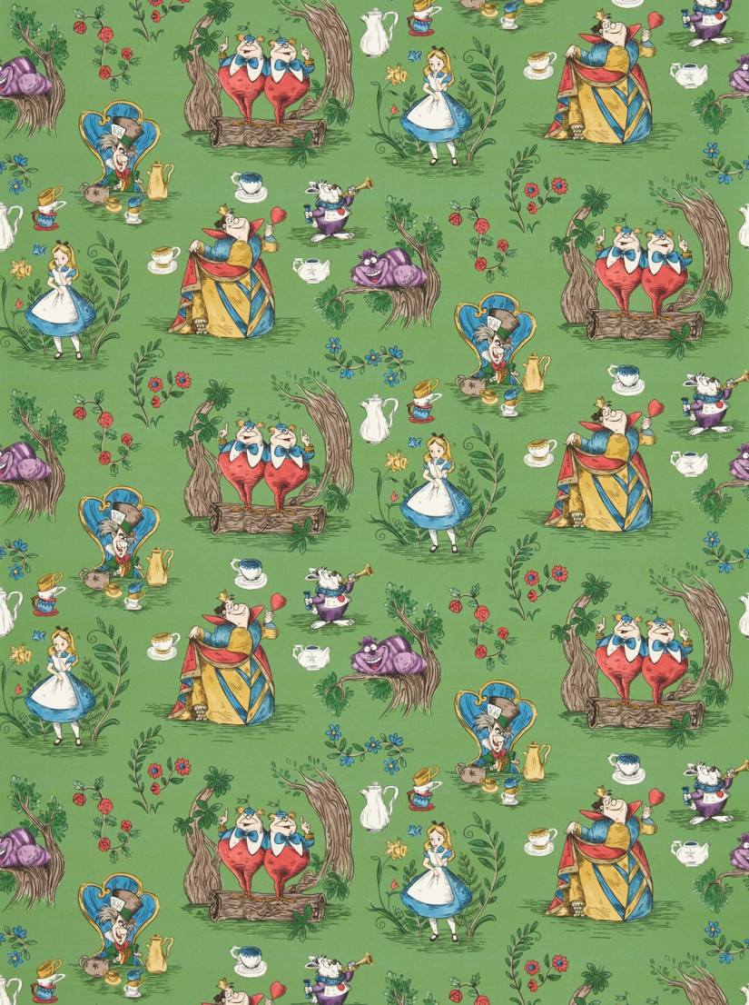 Tapetai Alice in Wonderland Gumball Green Tapetai Alice in Wonderland Gumball Green