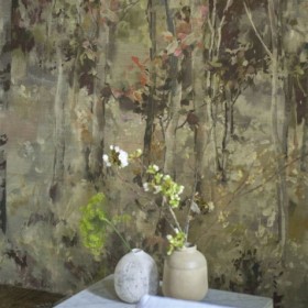 Tapetai Bois de Bouleau Grasscloth Scene 2 Sepia Tapetai Bois de Bouleau Grasscloth Scene 2 Sepia