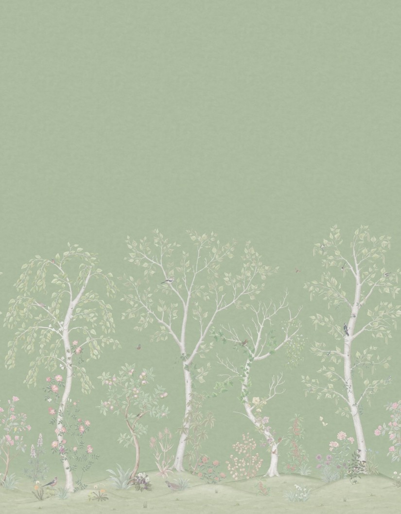 Tapetai Seasonal Woods Jade Silk Tapetai Seasonal Woods Jade Silk