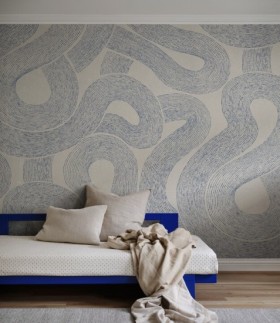 Tapetai Zen Mural, Indigo Blue Tapetai Zen Mural, Indigo Blue