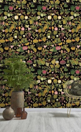 Tapetai Asian fruits and flowers