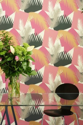 Tapetai Deco palm Pink