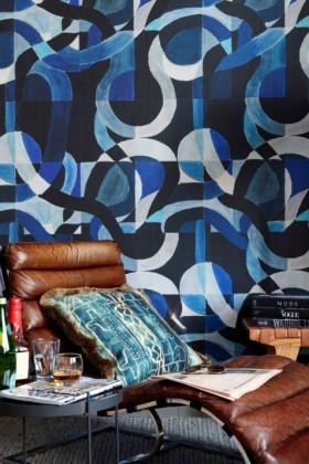 Tapetai Labyrinthine Indigo