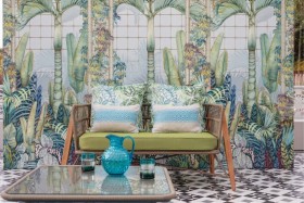 Tapetai Palm house Azure