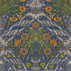 Tapetai Floral ornament Blue