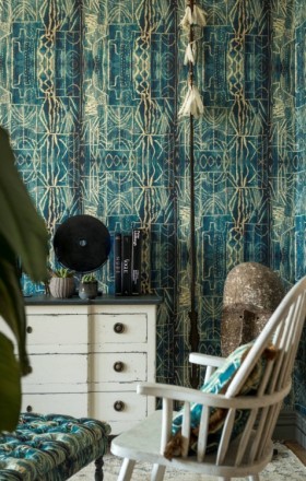 Tapetai Bamileke Blue