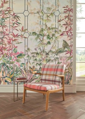 Tapetai Katsura Olive/Coral/Charcoal