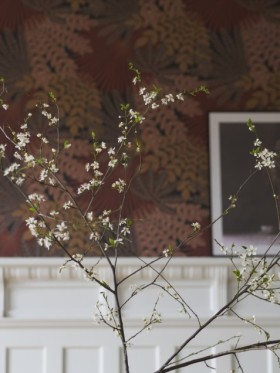 Tapetai Velvet Leaves Orange