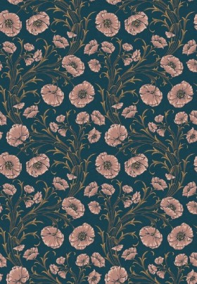 Tapetai Poppy Flow Navy