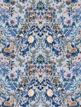 Tapetai Ikebana Damask Slate Blue