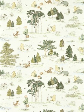 Tapetai Winnie th Pooh-Toile Macaron Green