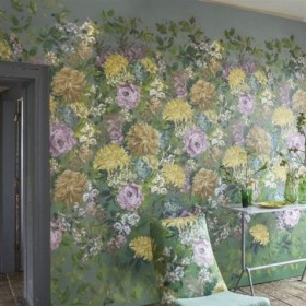 Tapetai Fleurs d'artistes Vintage Green